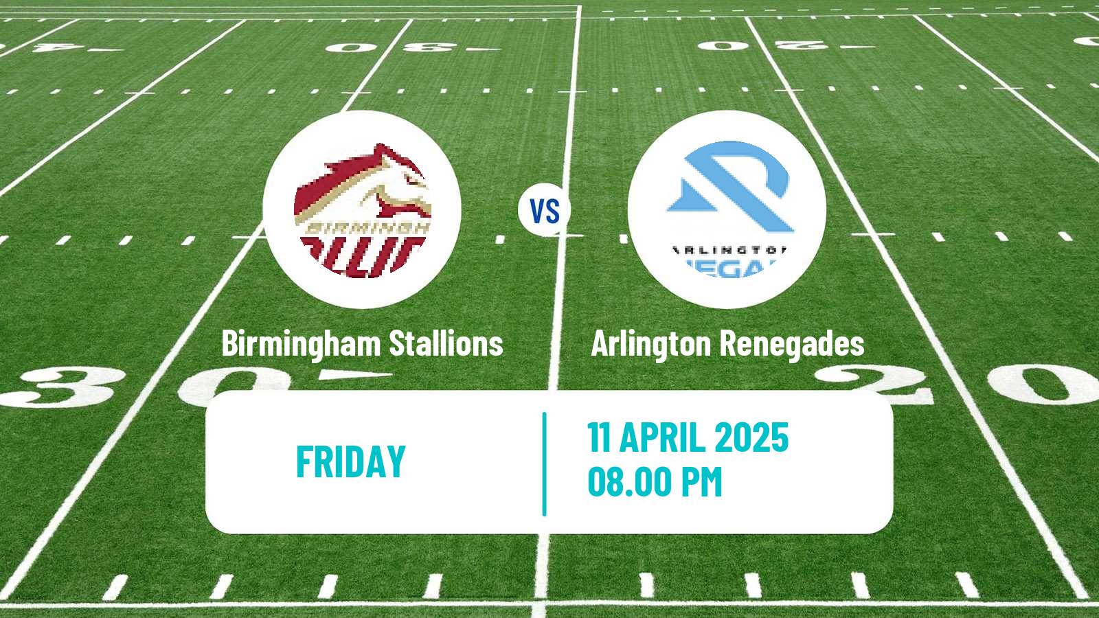 American football UFL Birmingham Stallions - Arlington Renegades