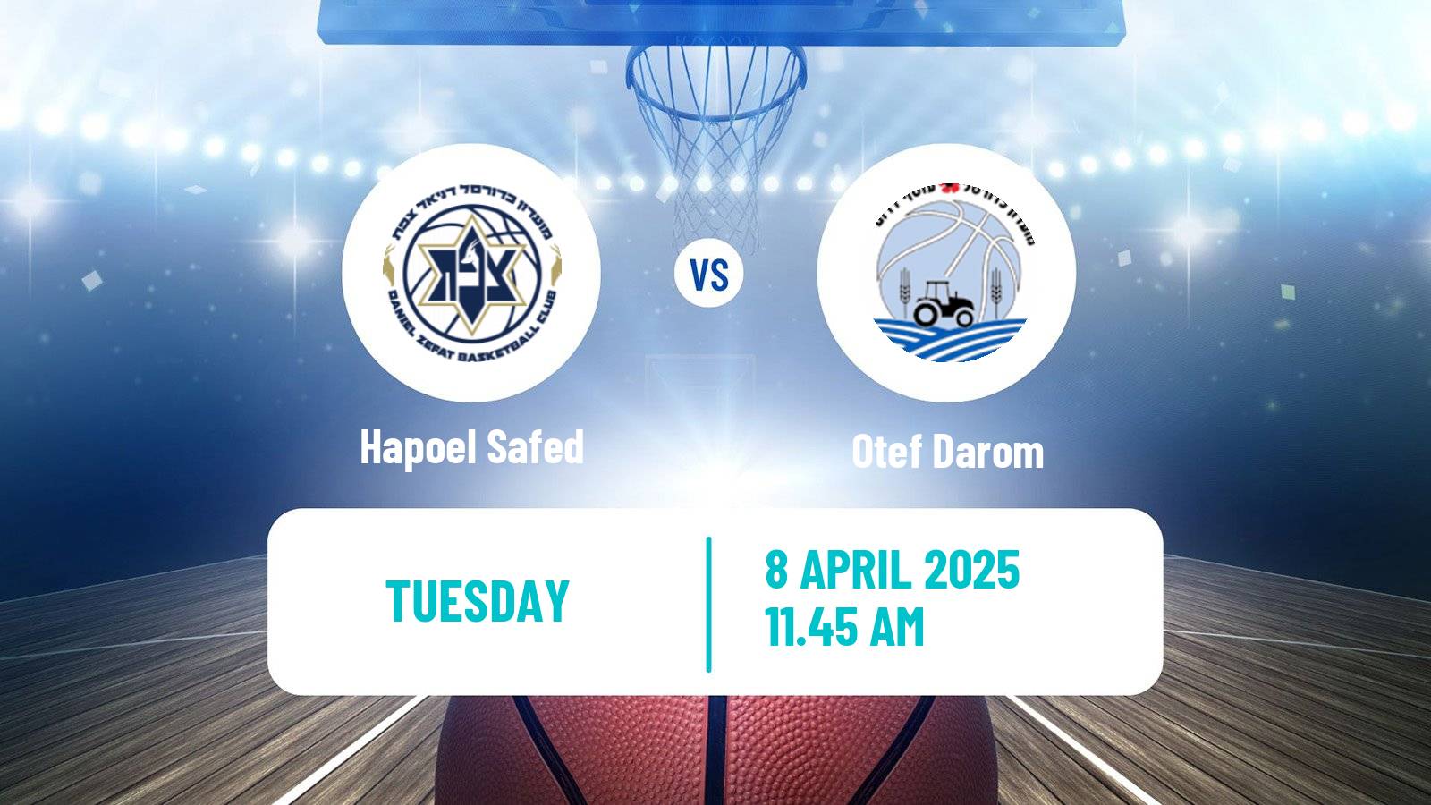 Basketball Israeli Liga Leumit Basketball Hapoel Safed - Otef Darom