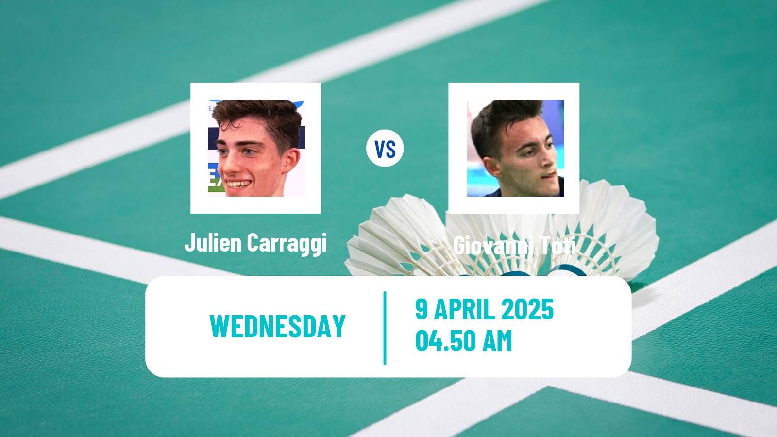 Badminton BWF European Championship Men Julien Carraggi - Giovanni Toti