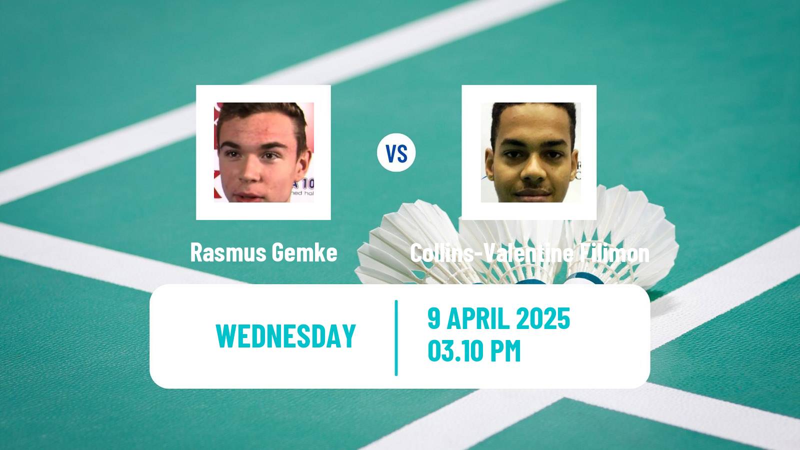 Badminton BWF European Championship Men Rasmus Gemke - Collins-Valentine Filimon