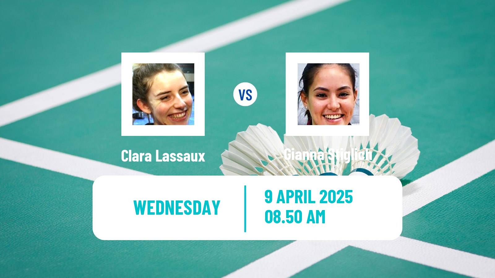 Badminton BWF European Championship Women Clara Lassaux - Gianna Stiglich