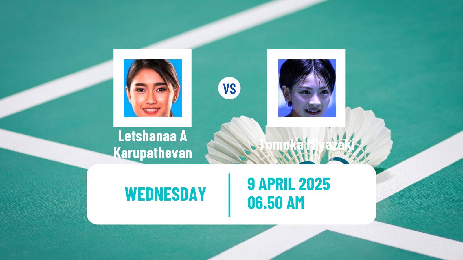 Badminton BWF Asia Championships Women Letshanaa A Karupathevan - Tomoka Miyazaki