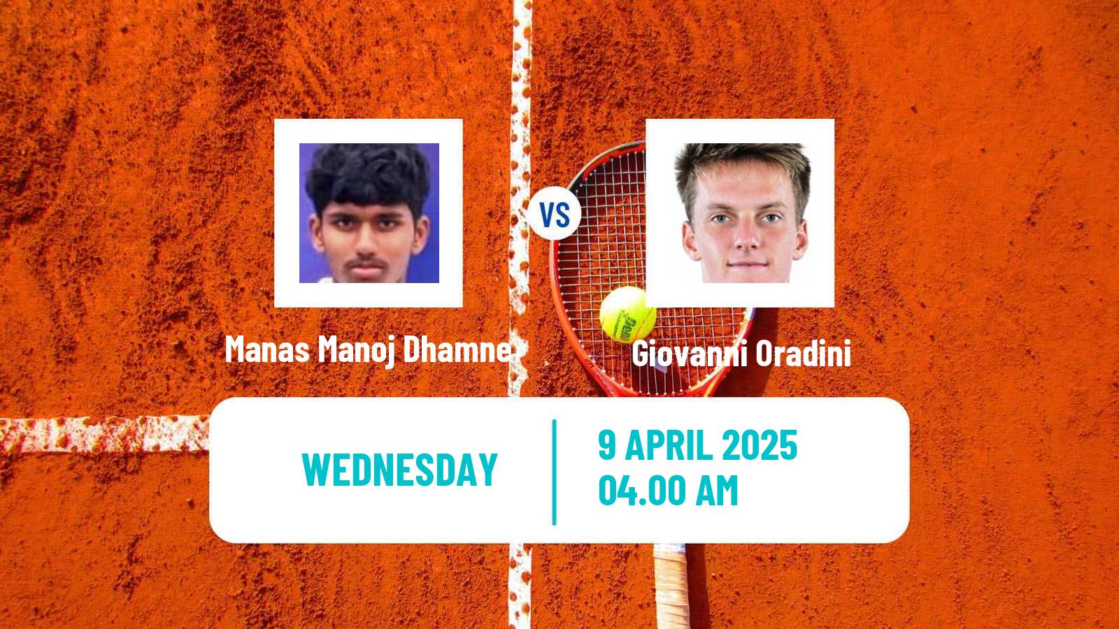 Tennis ITF M25 Santa Margherita Di Pula 2 Men Manas Manoj Dhamne - Giovanni Oradini