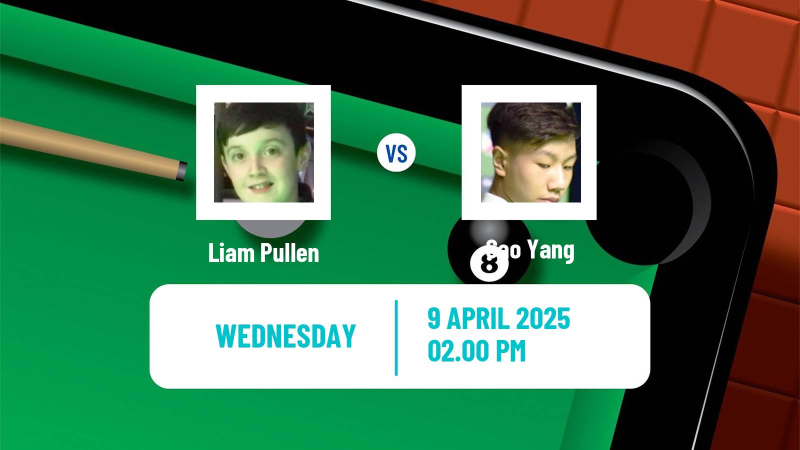 Snooker World Championship Liam Pullen - Gao Yang