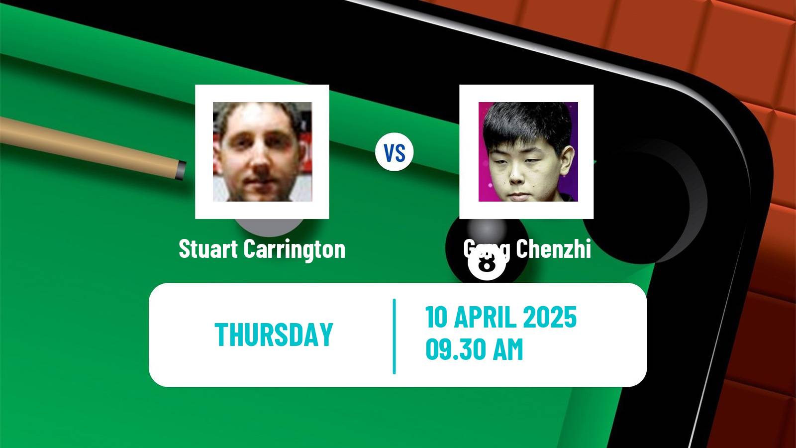 Snooker World Championship Stuart Carrington - Gong Chenzhi