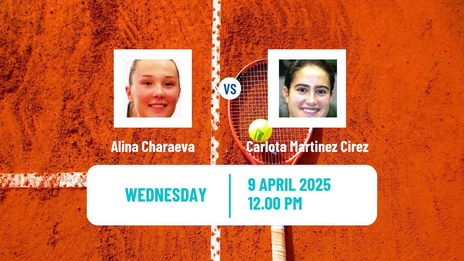 Tennis ITF W100 Zaragoza Women Alina Charaeva - Carlota Martinez Cirez