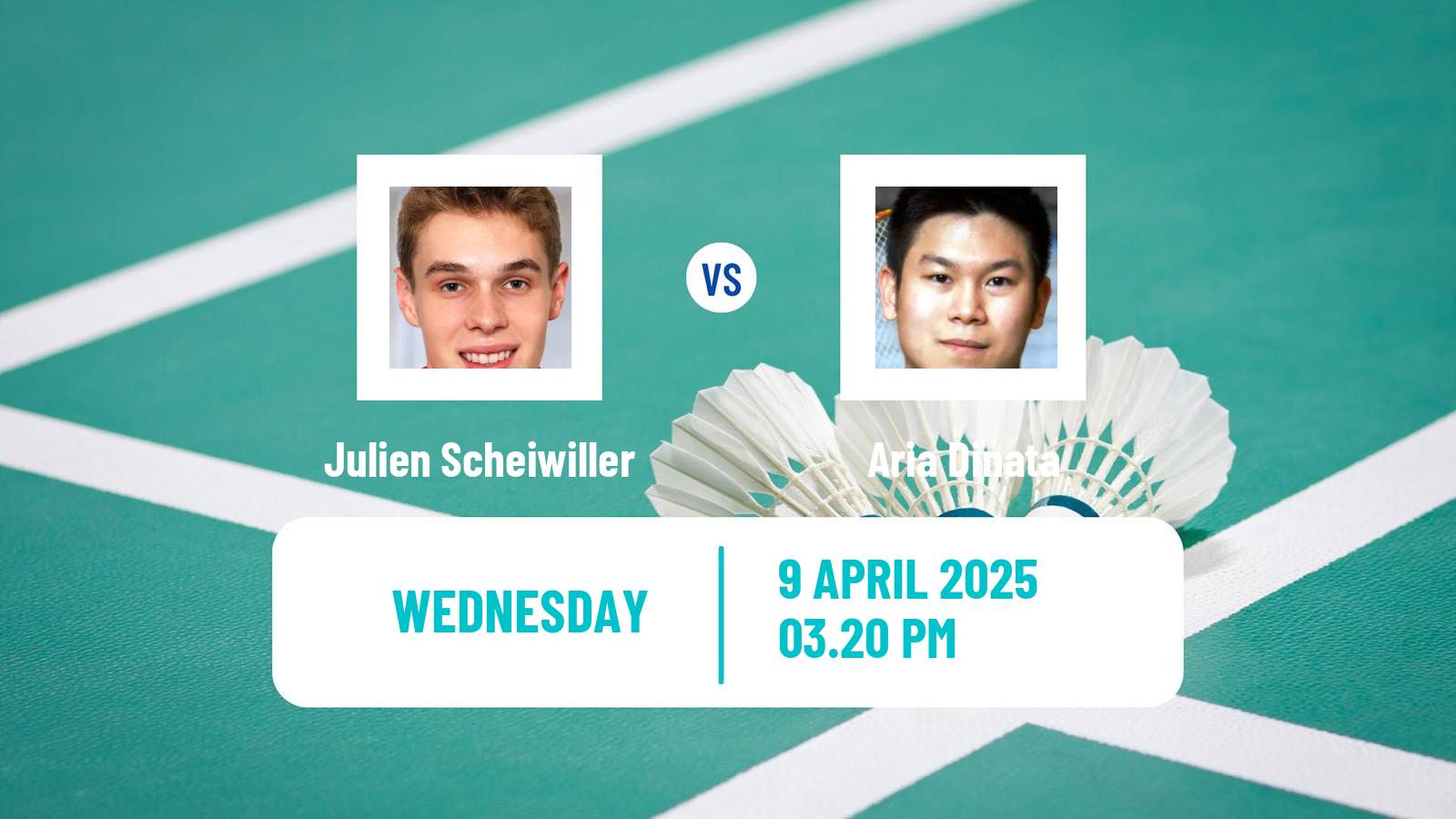Badminton BWF European Championship Men Julien Scheiwiller - Aria Dinata