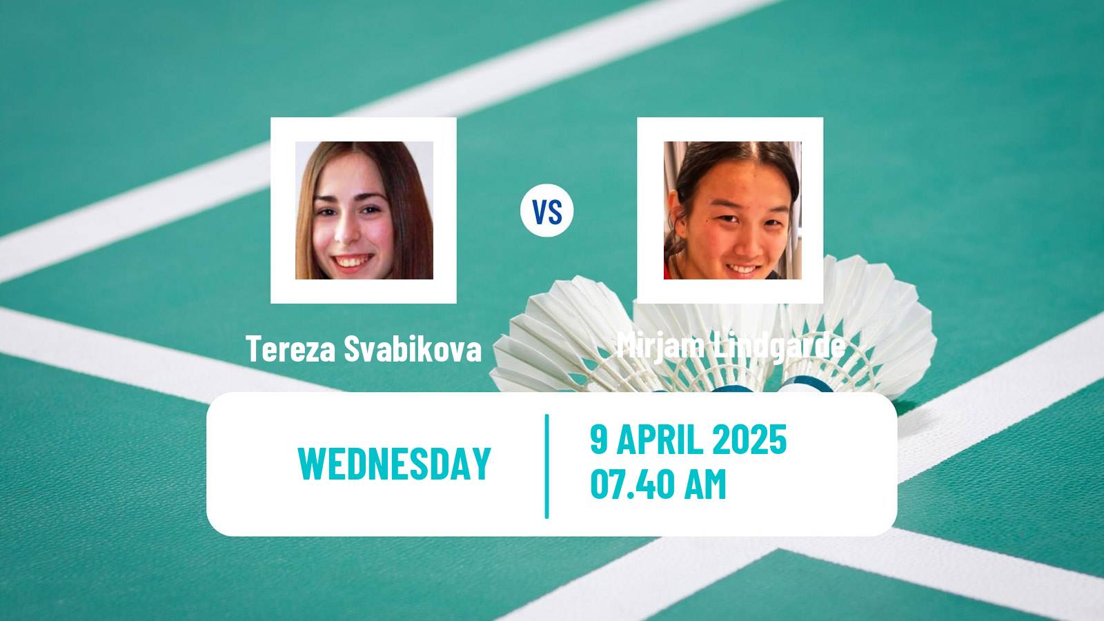 Badminton BWF European Championship Women Tereza Svabikova - Mirjam Lindgarde