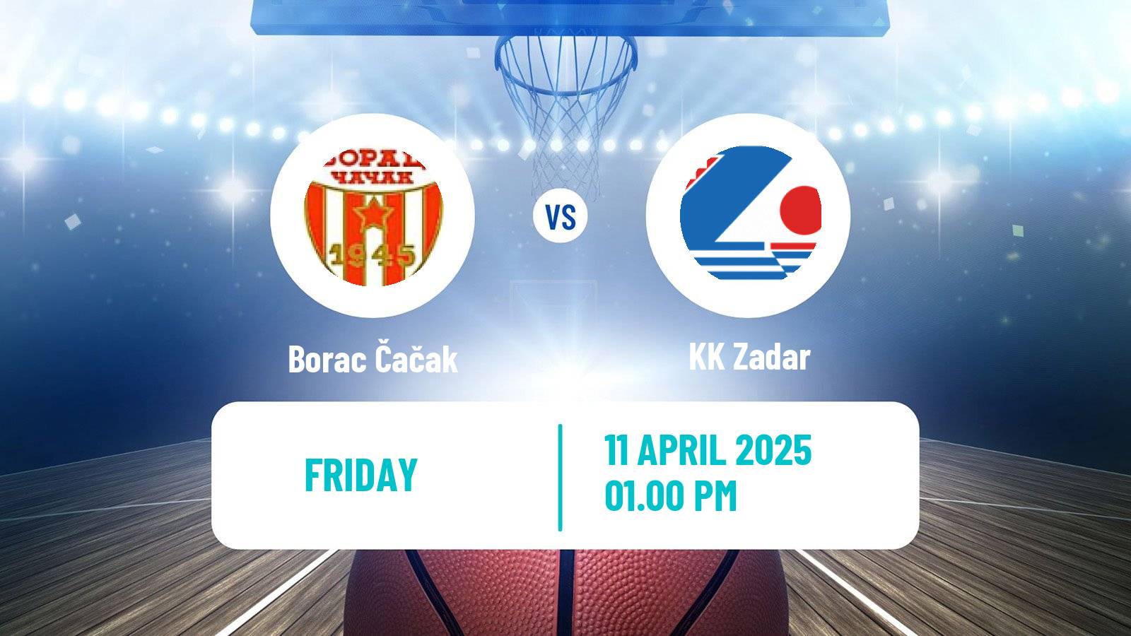 Basketball Adriatic League Borac Čačak - KK Zadar