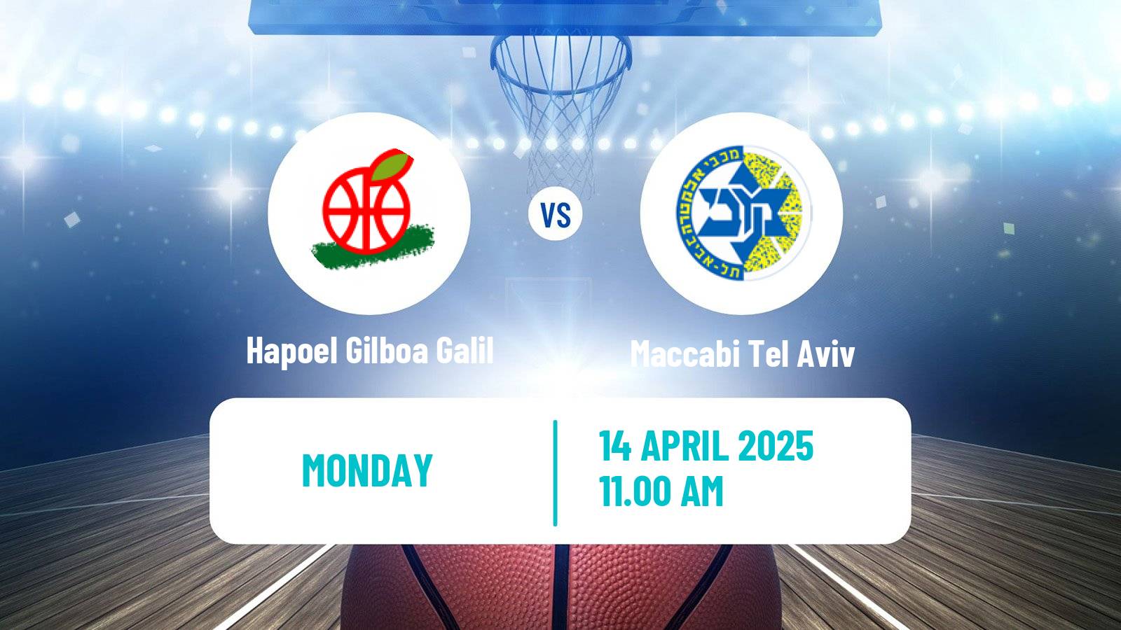 Basketball Israeli Basketball Super League Hapoel Gilboa Galil - Maccabi Tel Aviv