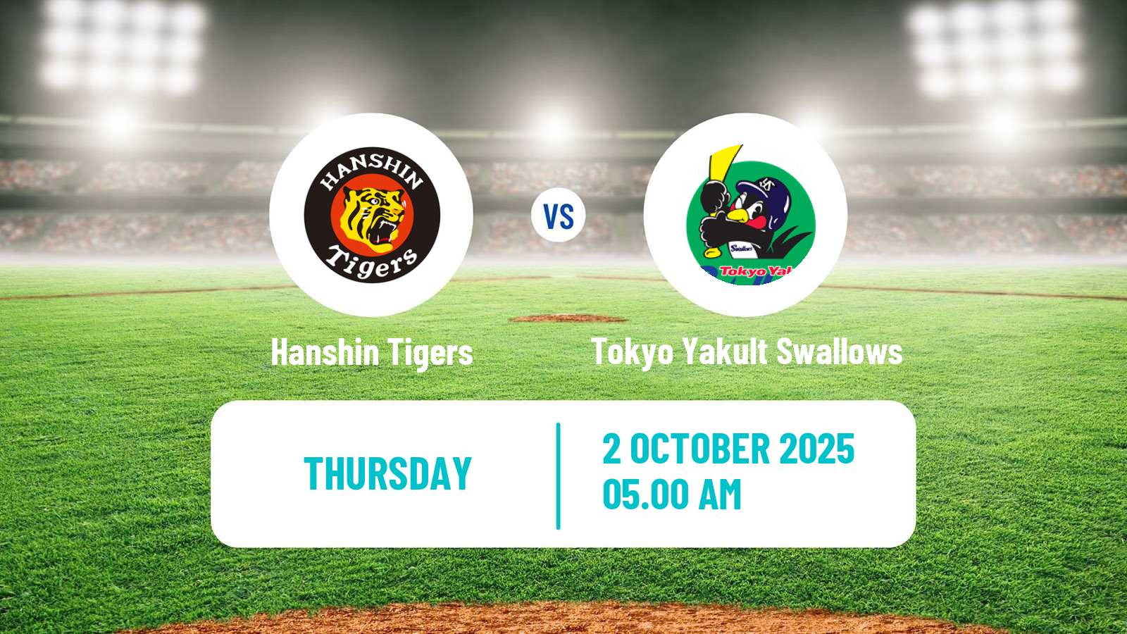 Baseball NPB Hanshin Tigers - Tokyo Yakult Swallows