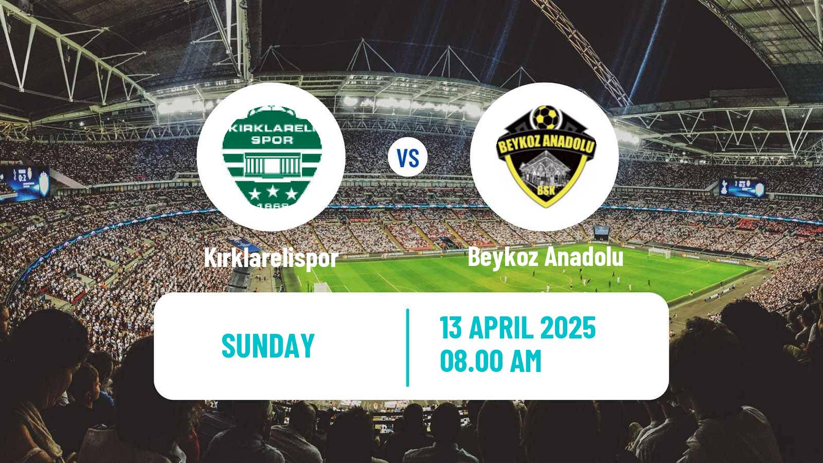 Soccer Turkish Second League White Group Kırklarelispor - Beykoz Anadolu