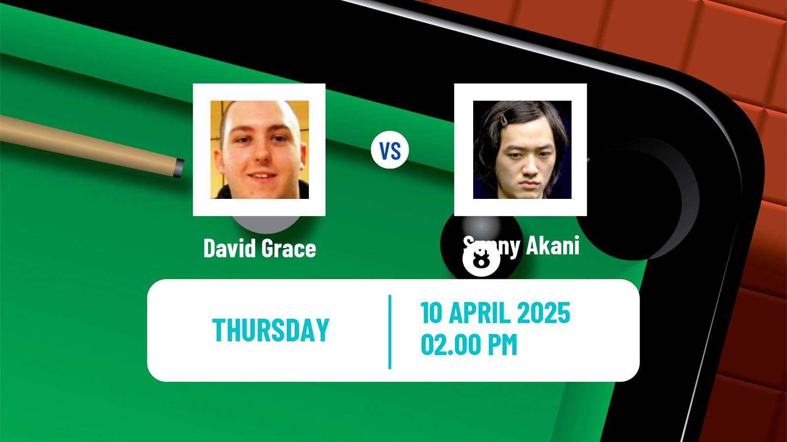 Snooker World Championship David Grace - Sunny Akani