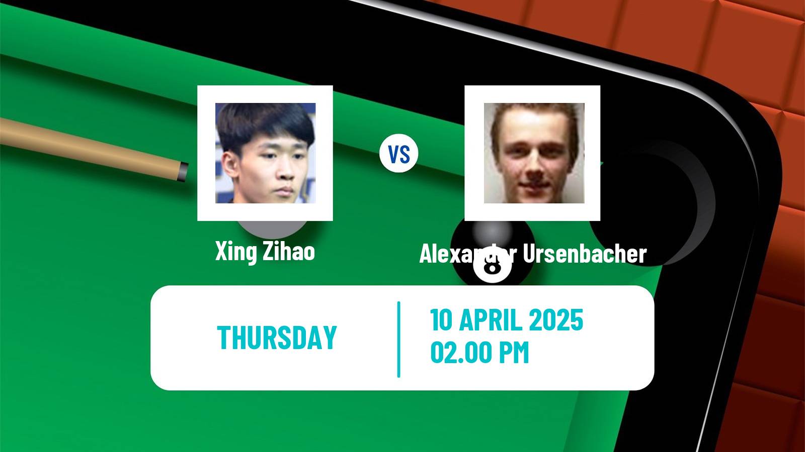 Snooker World Championship Xing Zihao - Alexander Ursenbacher