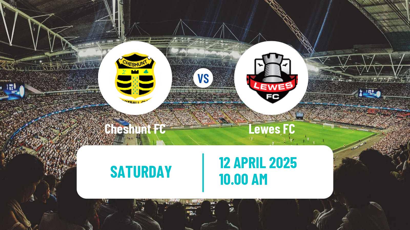 Soccer English Isthmian League Premier Division Cheshunt - Lewes