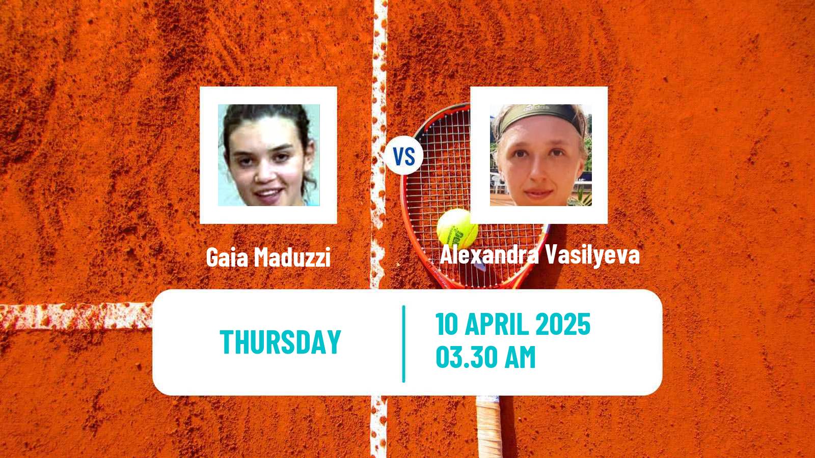 Tennis ITF W15 Antalya 10 Women Gaia Maduzzi - Alexandra Vasilyeva