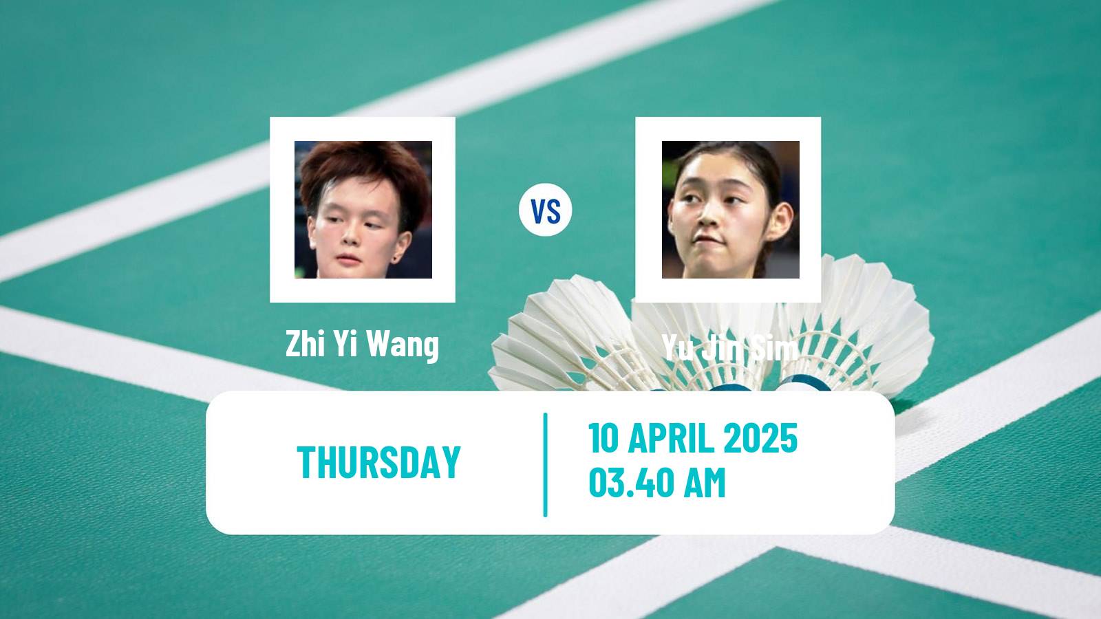 Badminton BWF Asia Championships Women Zhi Yi Wang - Yu Jin Sim