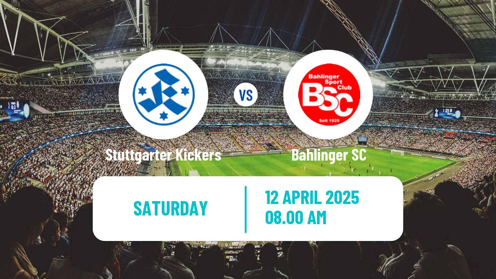 Soccer German Regionalliga Sudwest Stuttgarter Kickers - Bahlinger