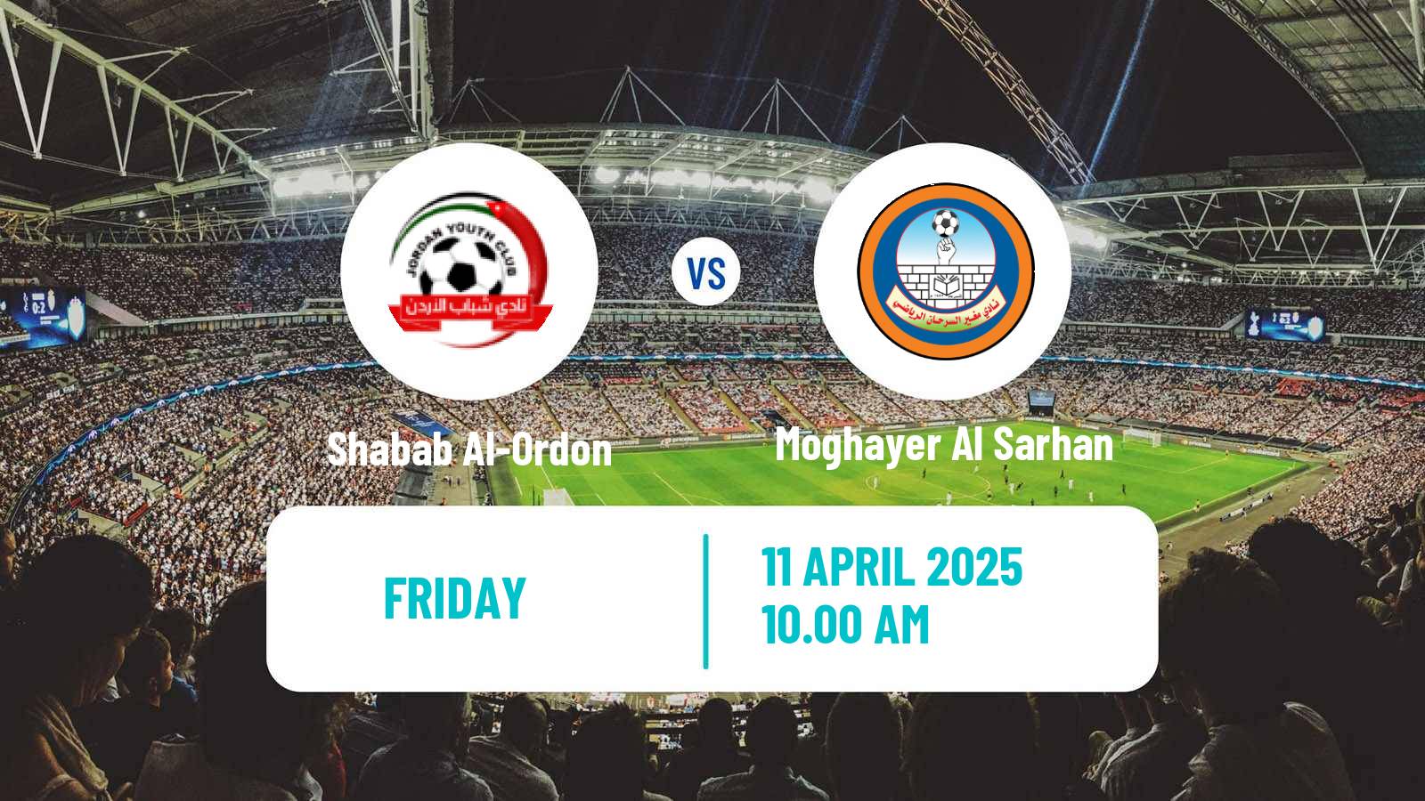 Soccer Jordan Premier League Shabab Al-Ordon - Moghayer Al Sarhan