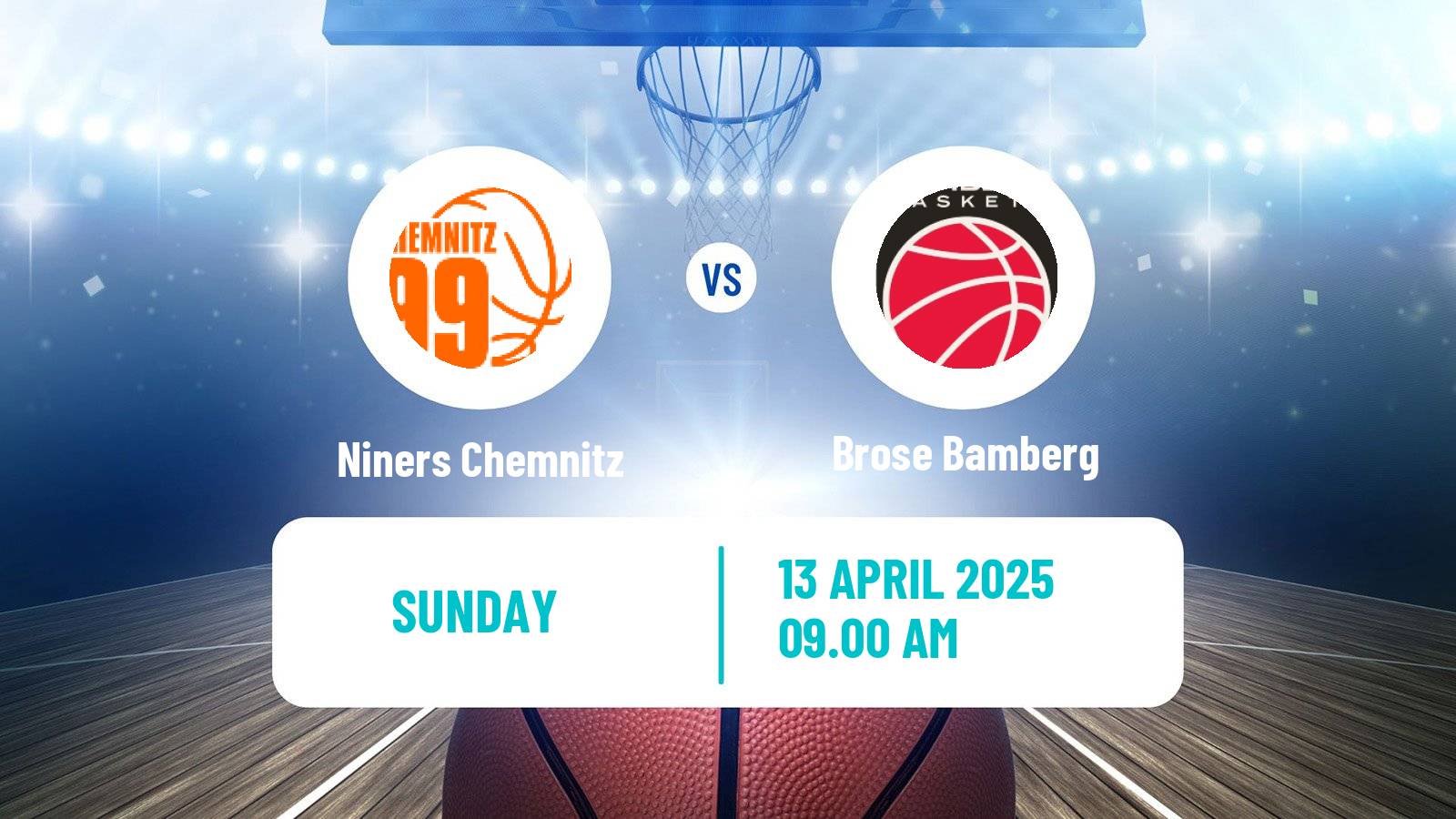 Basketball German BBL Niners Chemnitz - Brose Bamberg