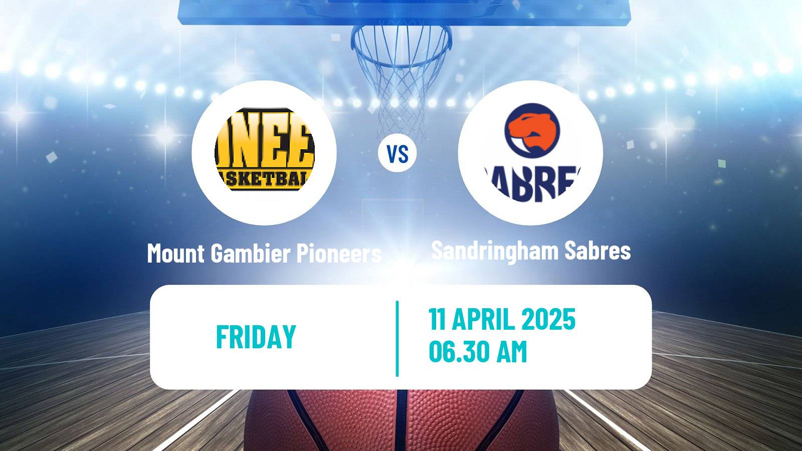 Basketball Australian NBL1 South Mount Gambier Pioneers - Sandringham Sabres