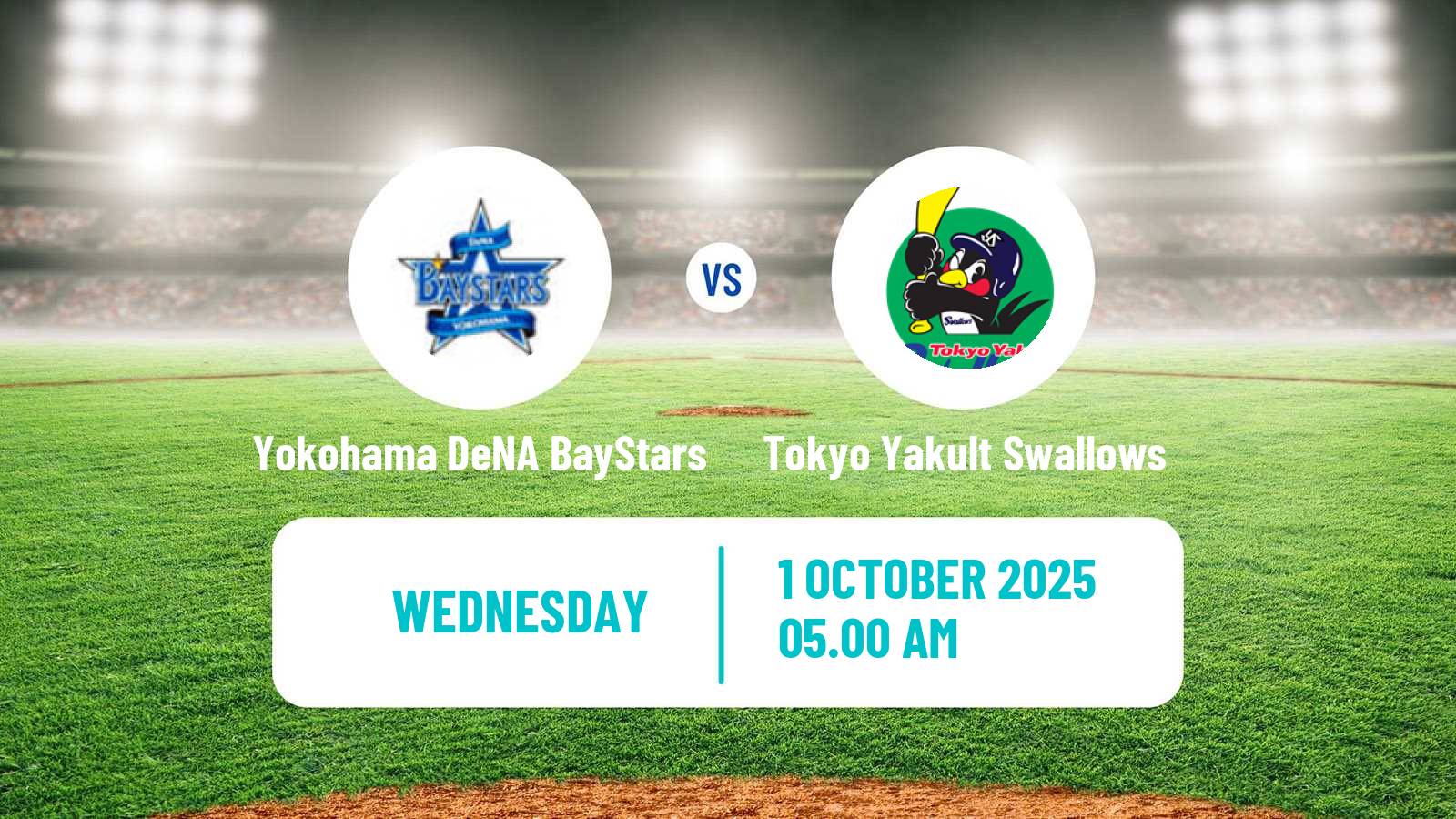 Baseball NPB Yokohama DeNA BayStars - Tokyo Yakult Swallows