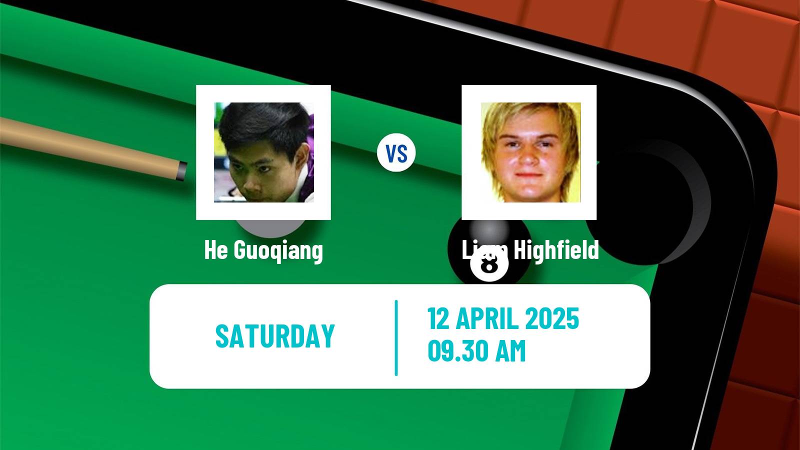 Snooker World Championship He Guoqiang - Liam Highfield