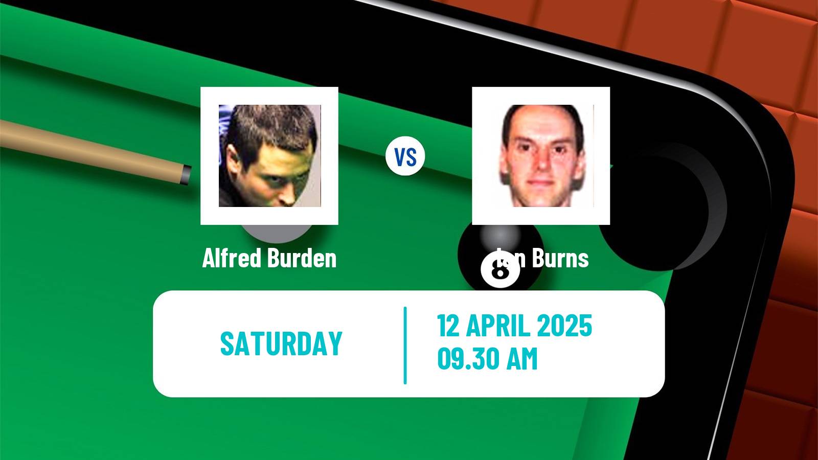 Snooker World Championship Alfred Burden - Ian Burns