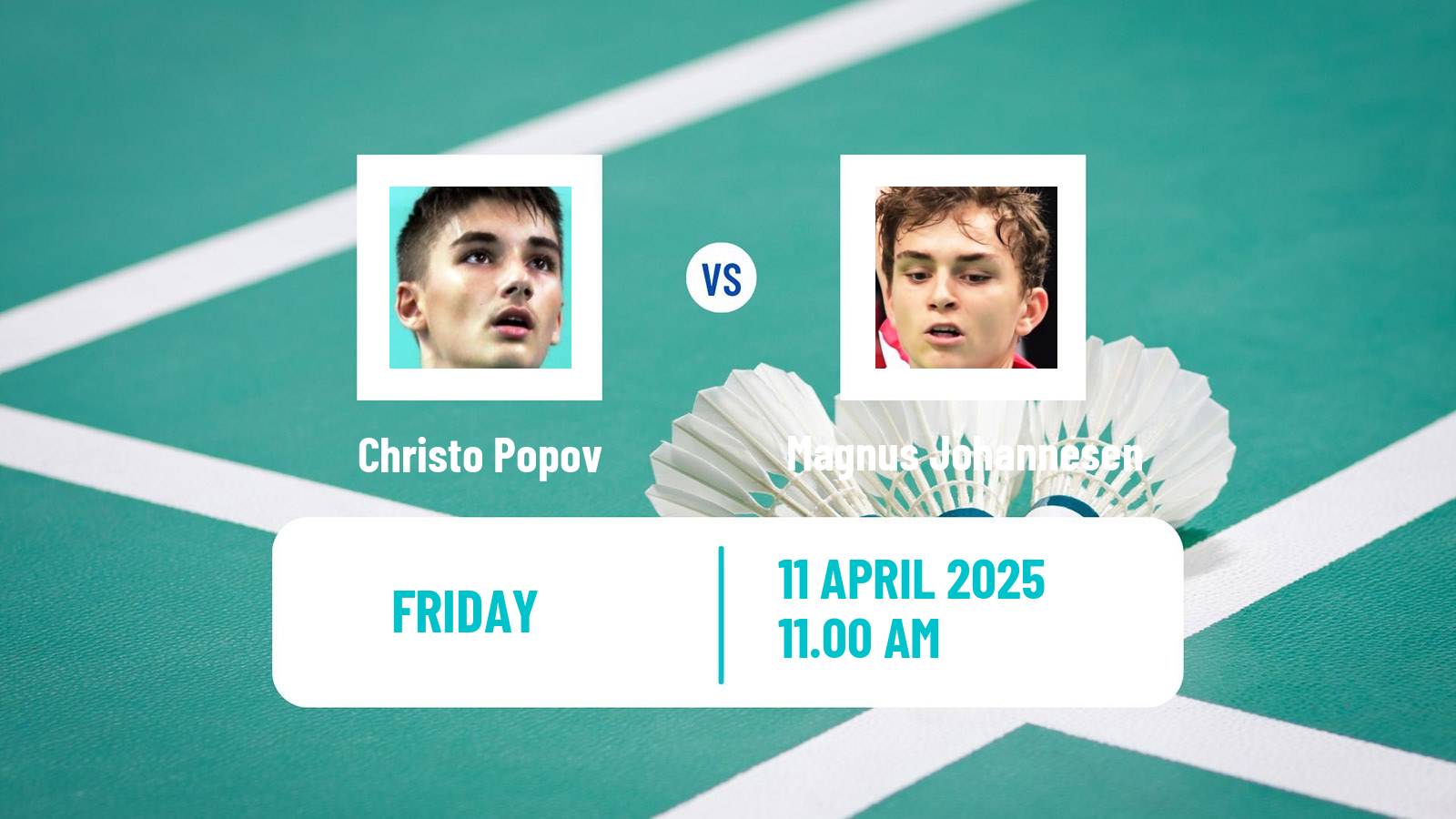 Badminton BWF European Championship Men Christo Popov - Magnus Johannesen