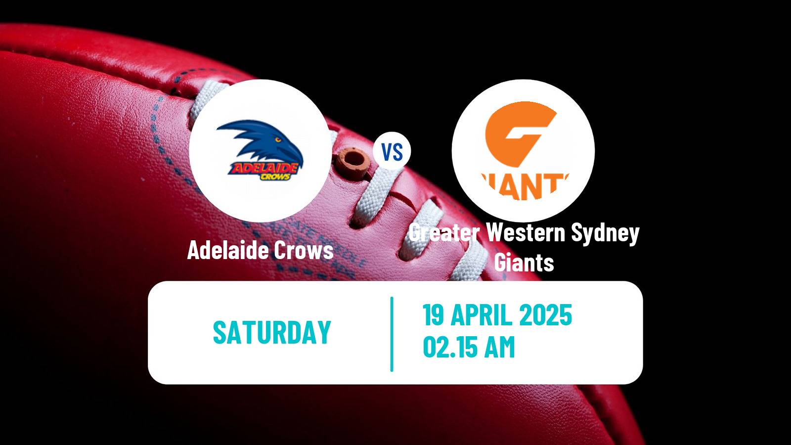 Aussie rules AFL Adelaide Crows - Greater Western Sydney Giants