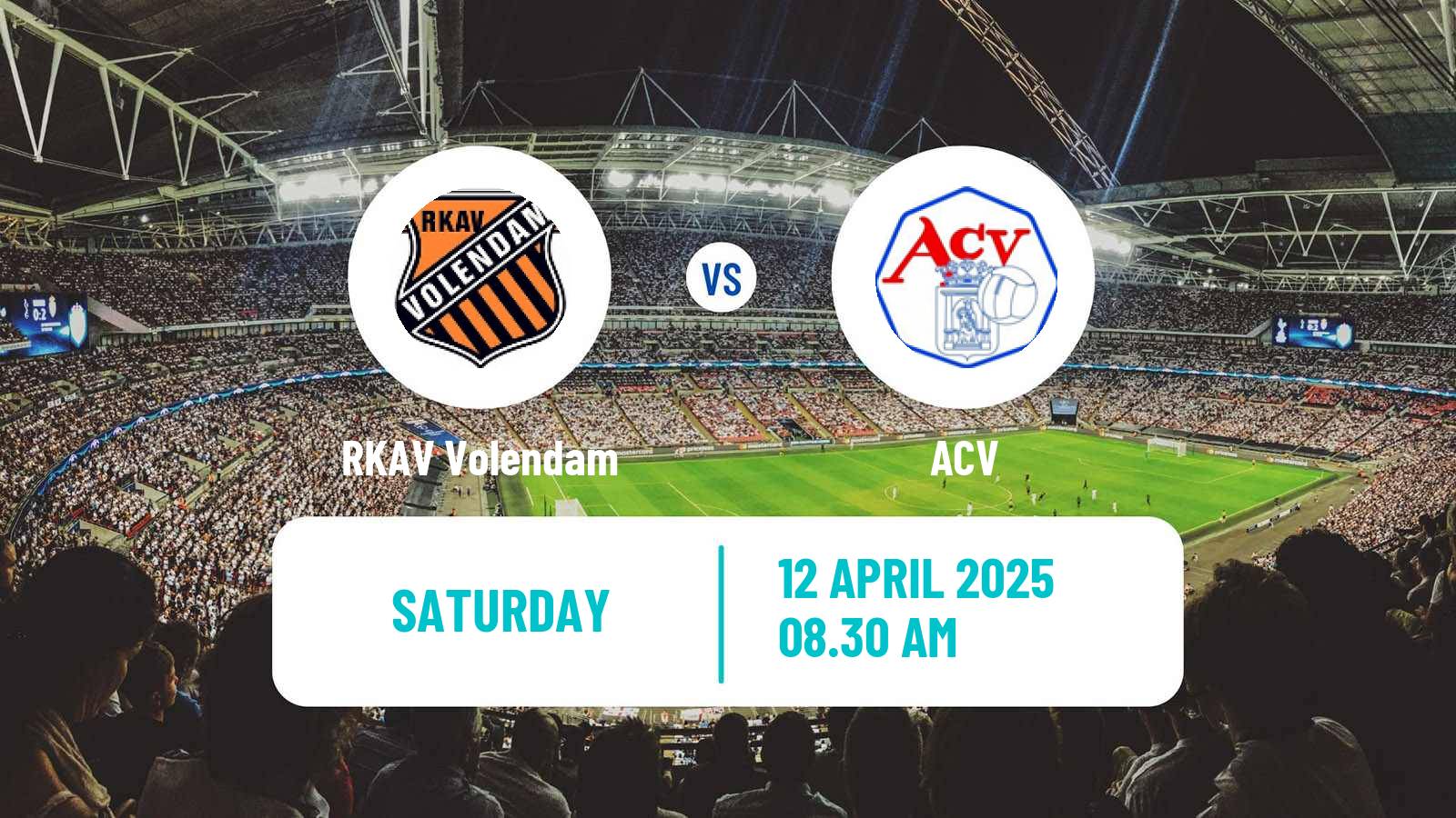 Soccer Dutch Tweede Divisie RKAV Volendam - ACV
