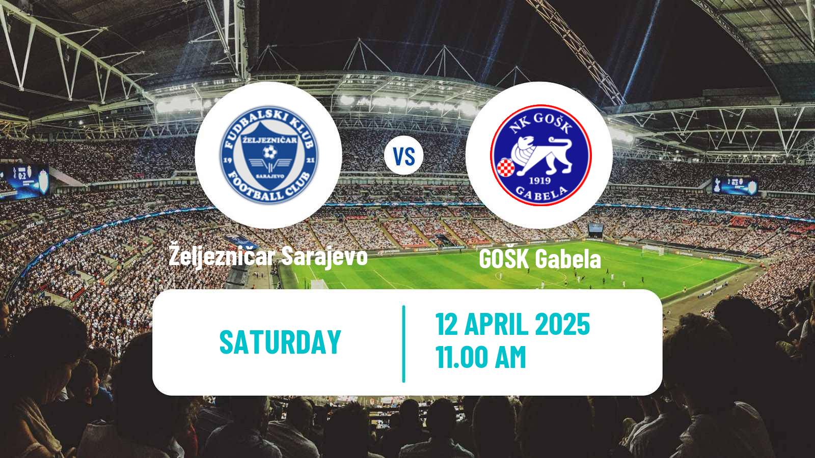 Soccer Bosnian Premier League Željezničar Sarajevo - GOŠK Gabela