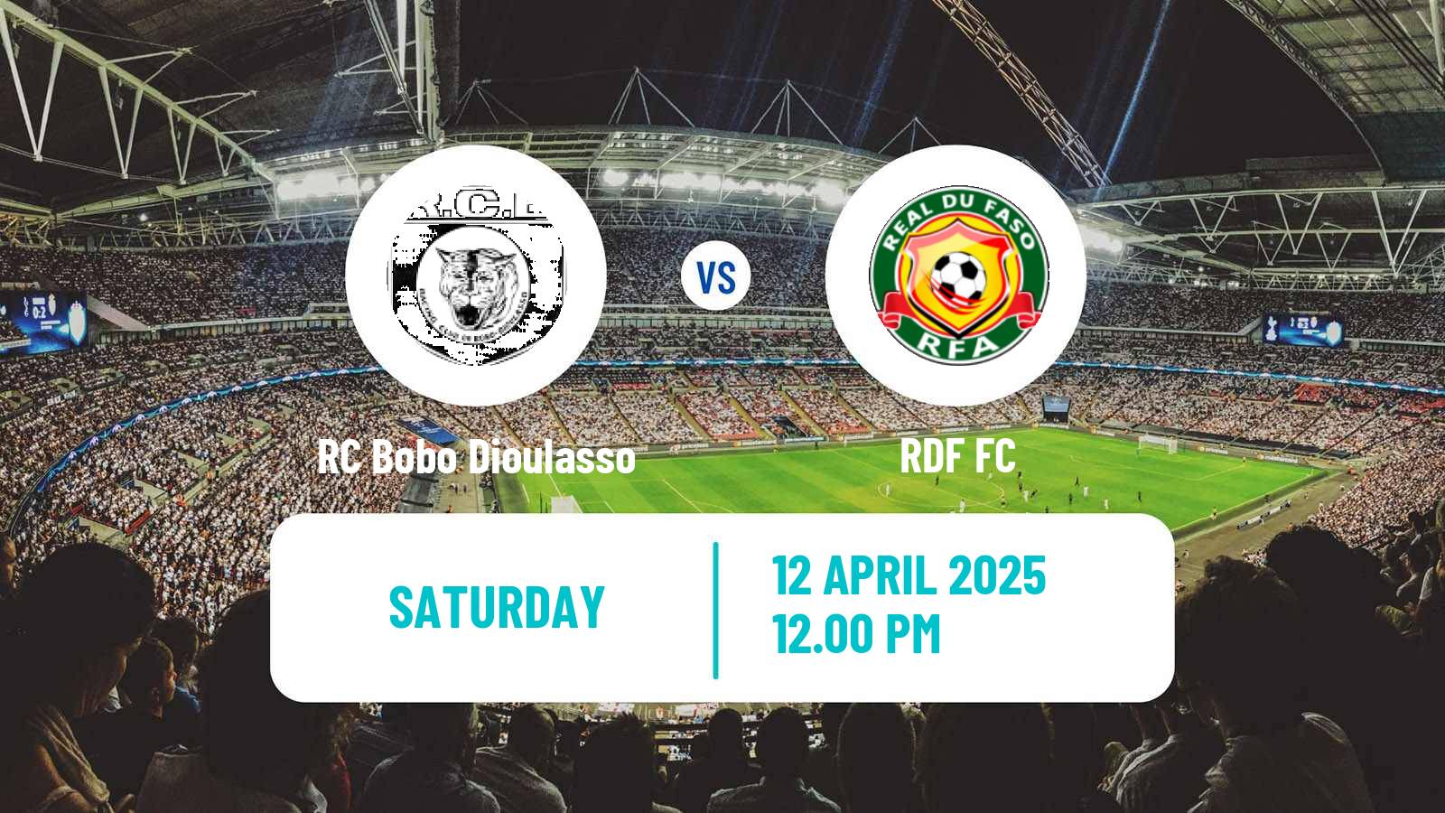Soccer Burkina Faso Premier League RC Bobo Dioulasso - RDF