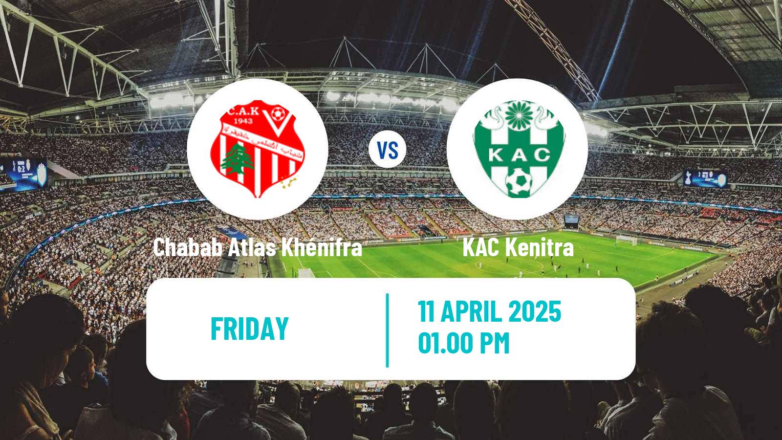 Soccer Moroccan Botola 2 Chabab Atlas Khénifra - KAC Kenitra