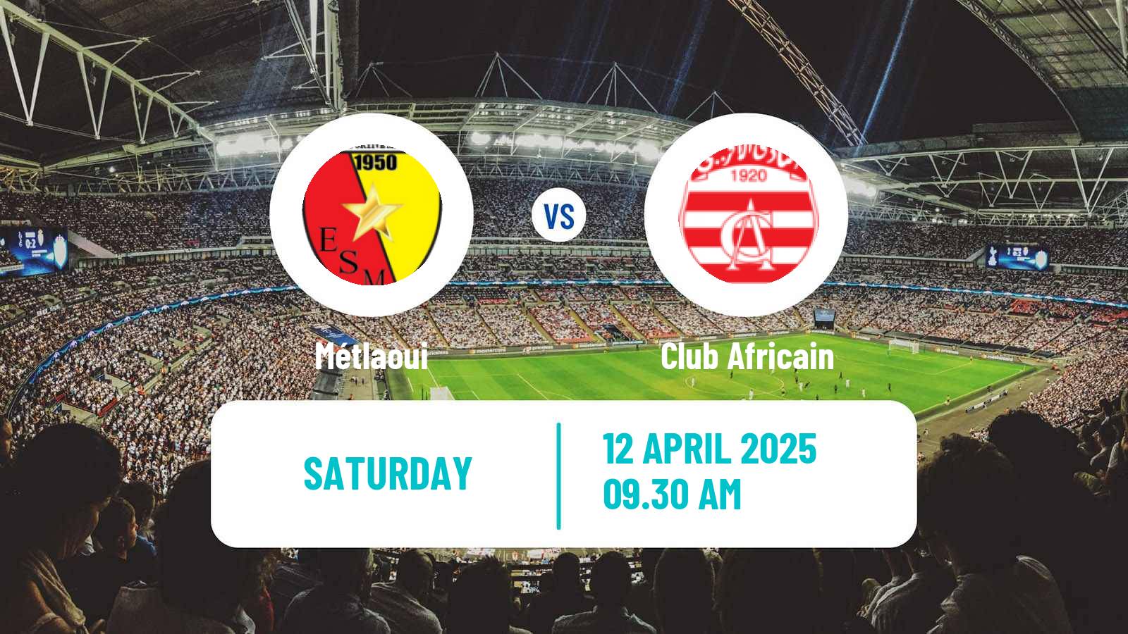 Soccer Tunisian Ligue Professionnelle 1 Métlaoui - Club Africain