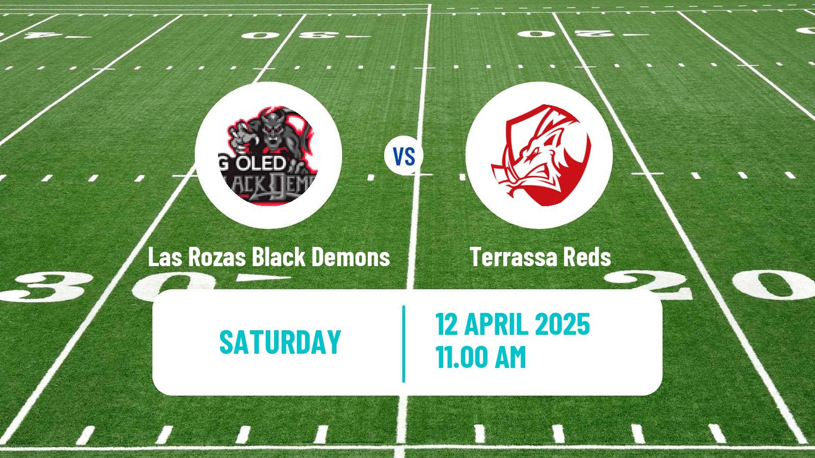 American football Spanish LNFA Serie A Las Rozas Black Demons - Terrassa Reds
