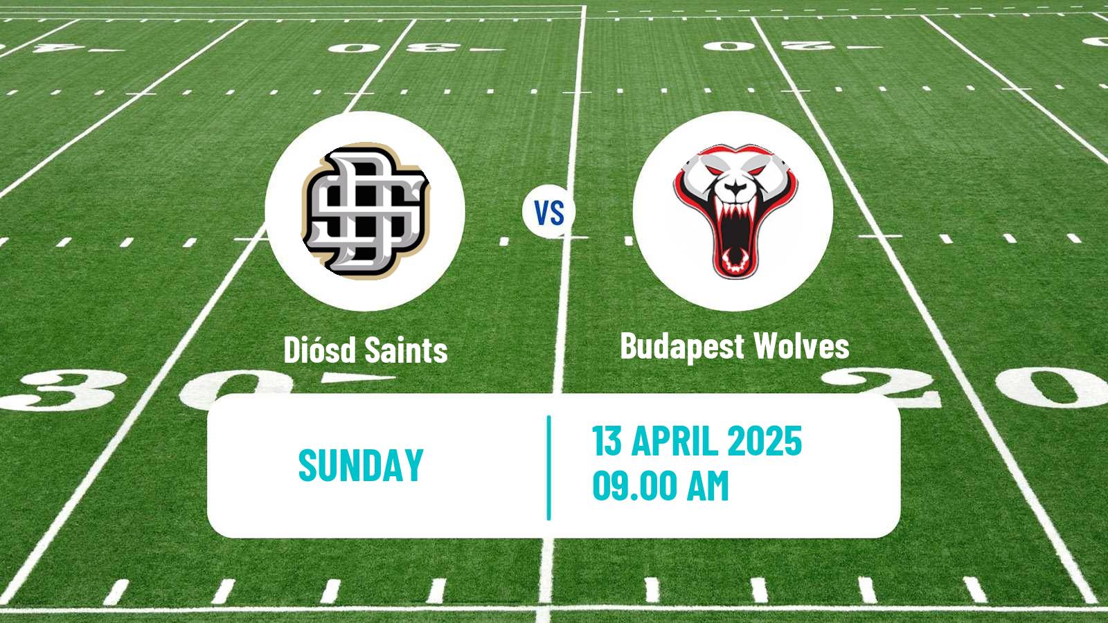 American football Hungarian HFL  American Football Diósd Saints - Budapest Wolves