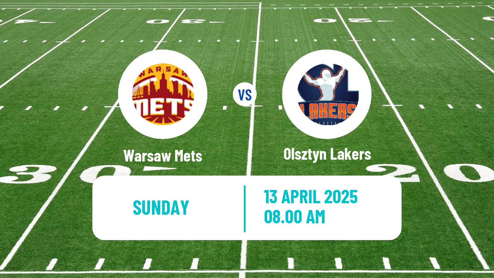 American football Polish PFL 1 Warsaw Mets - Olsztyn Lakers