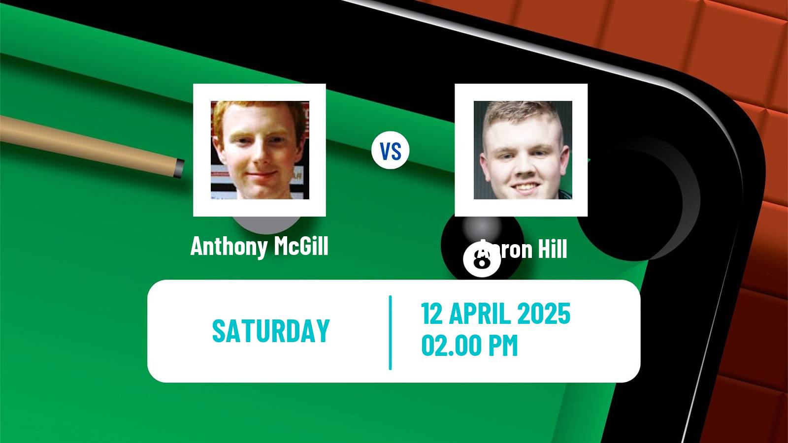 Snooker World Championship Anthony McGill - Aaron Hill