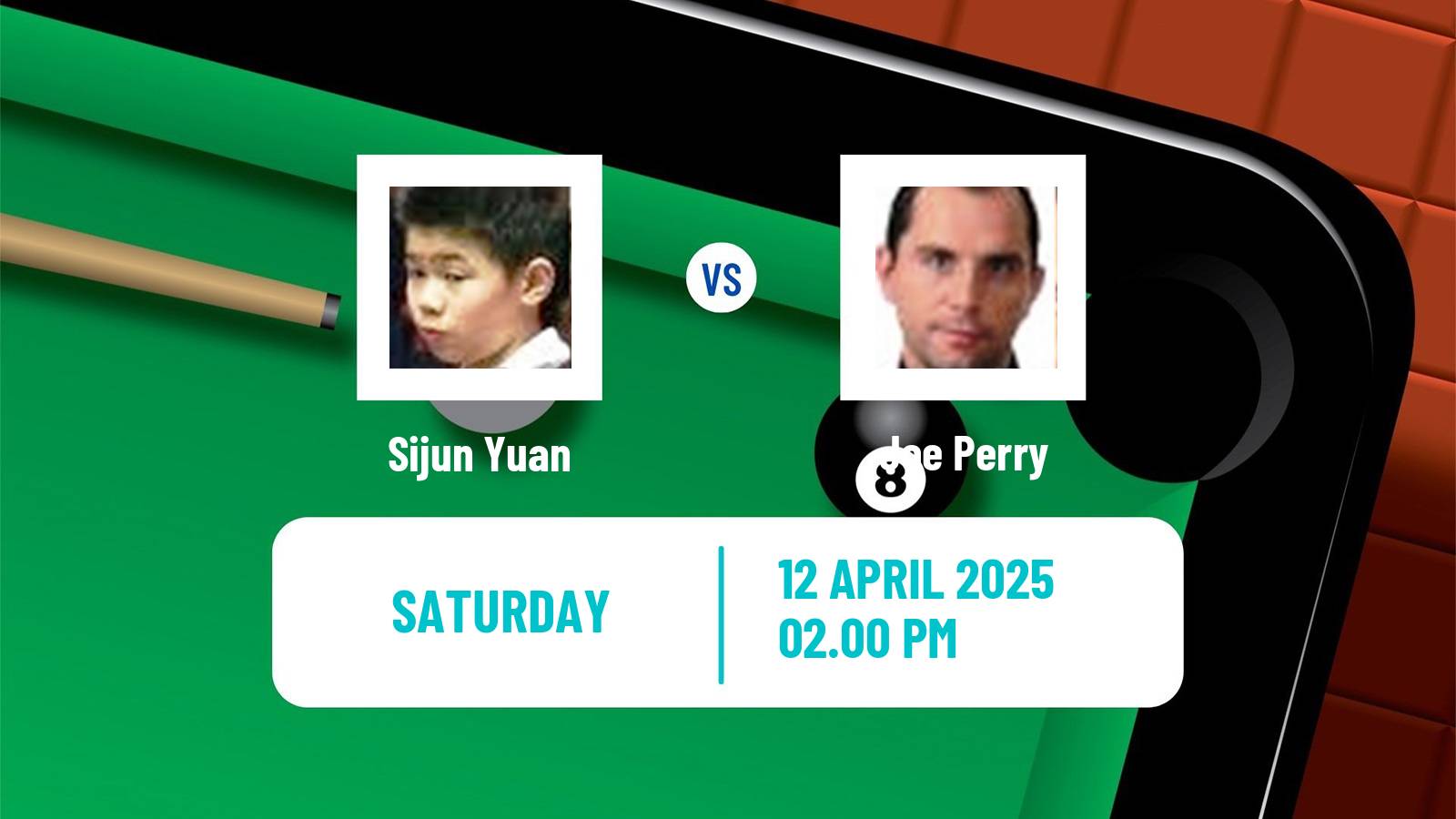 Snooker World Championship Sijun Yuan - Joe Perry