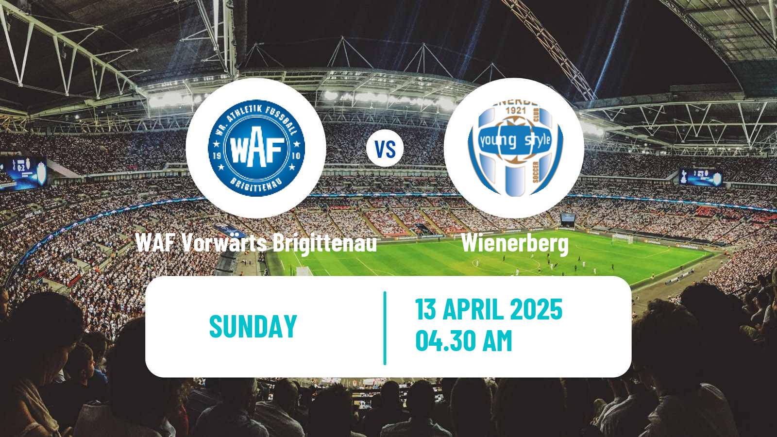 Soccer Austrian Landesliga Wien WAF Vorwärts Brigittenau - Wienerberg