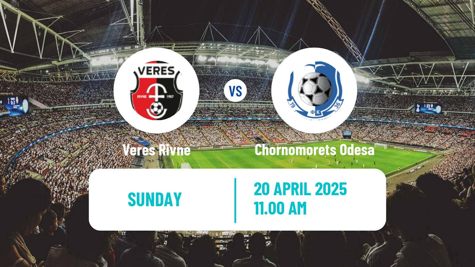 Soccer Ukrainian Premier League Veres Rivne - Chornomorets Odesa