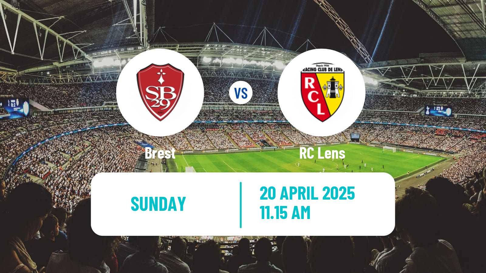Soccer French Ligue 1 Brest - Lens