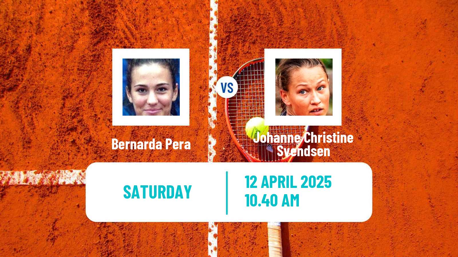 Tennis WTA Billie Jean King Cup World Group Bernarda Pera - Johanne Christine Svendsen