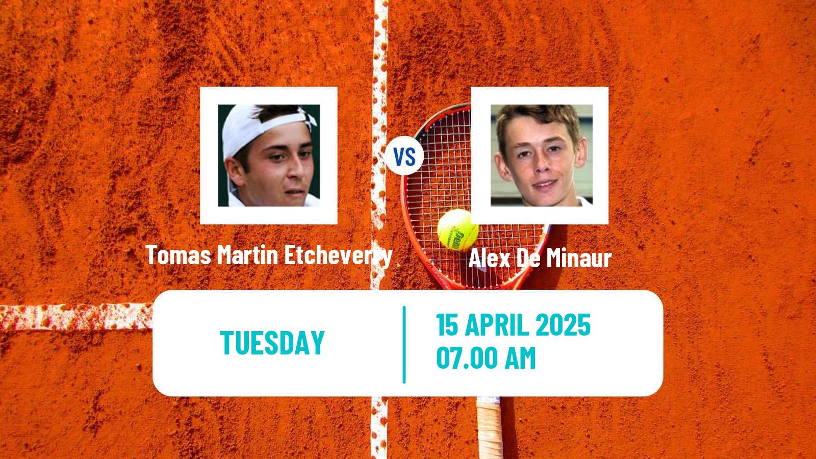 Tennis ATP Barcelona Tomas Martin Etcheverry - Alex De Minaur