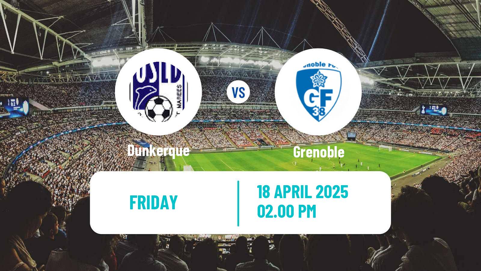 Soccer French Ligue 2 Dunkerque - Grenoble