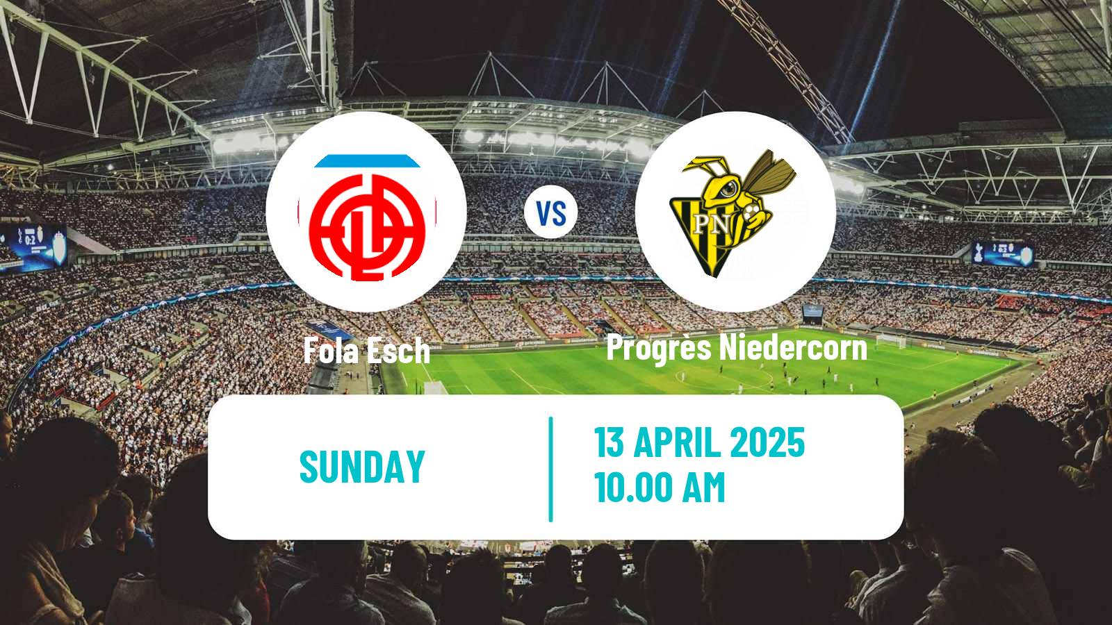 Soccer Luxembourg National Division Fola Esch - Progrès Niedercorn