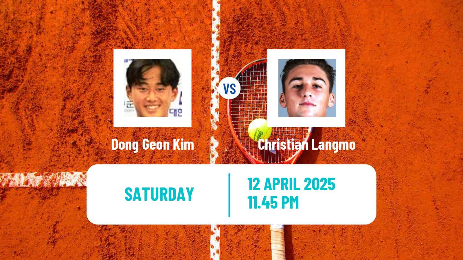 Tennis Busan Challenger Men Dong Geon Kim - Christian Langmo