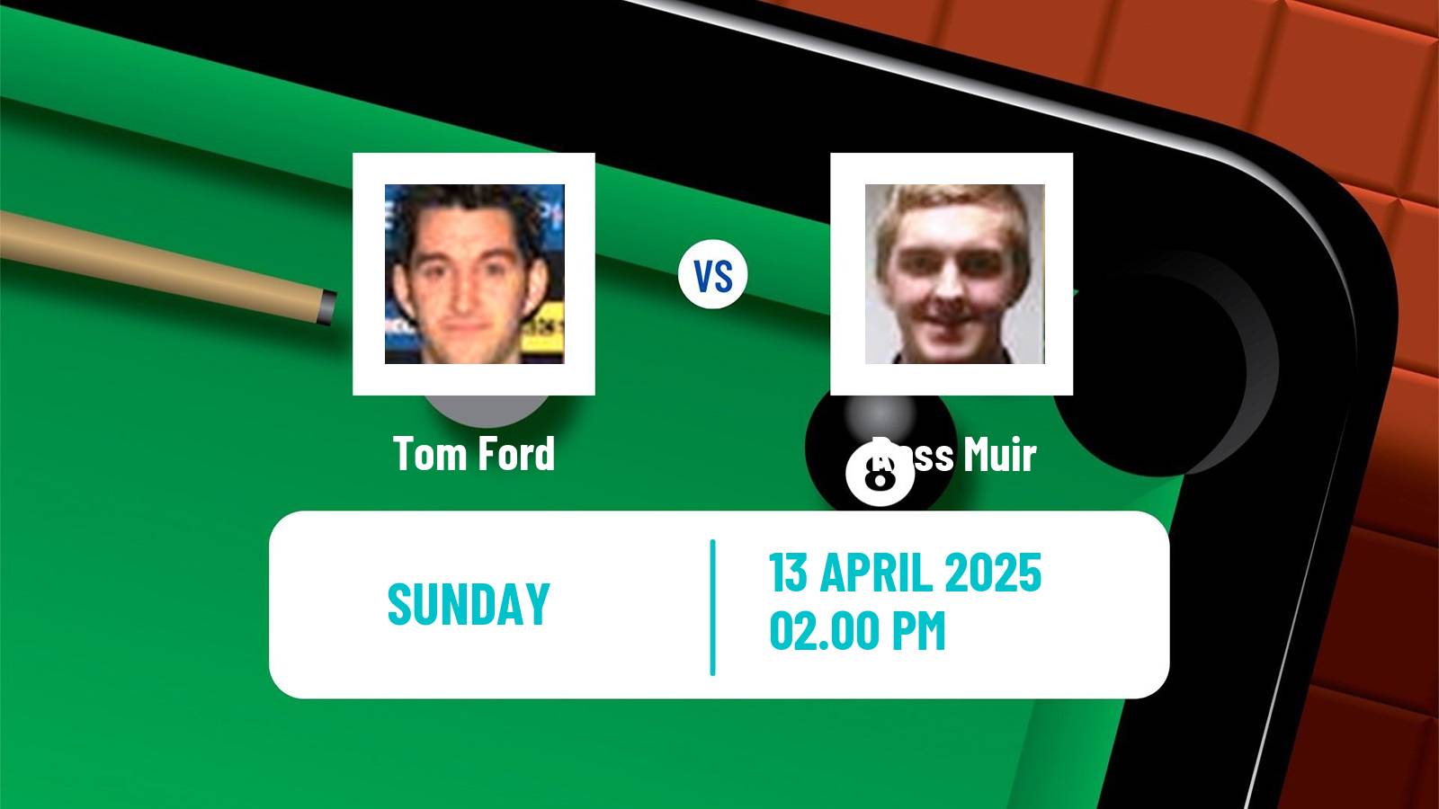 Snooker World Championship Tom Ford - Ross Muir