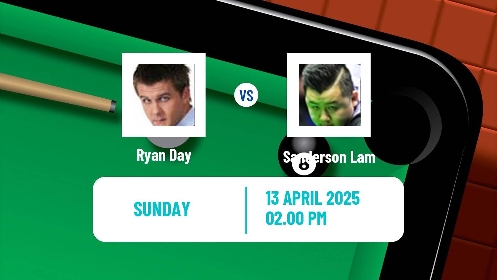 Snooker World Championship Ryan Day - Sanderson Lam